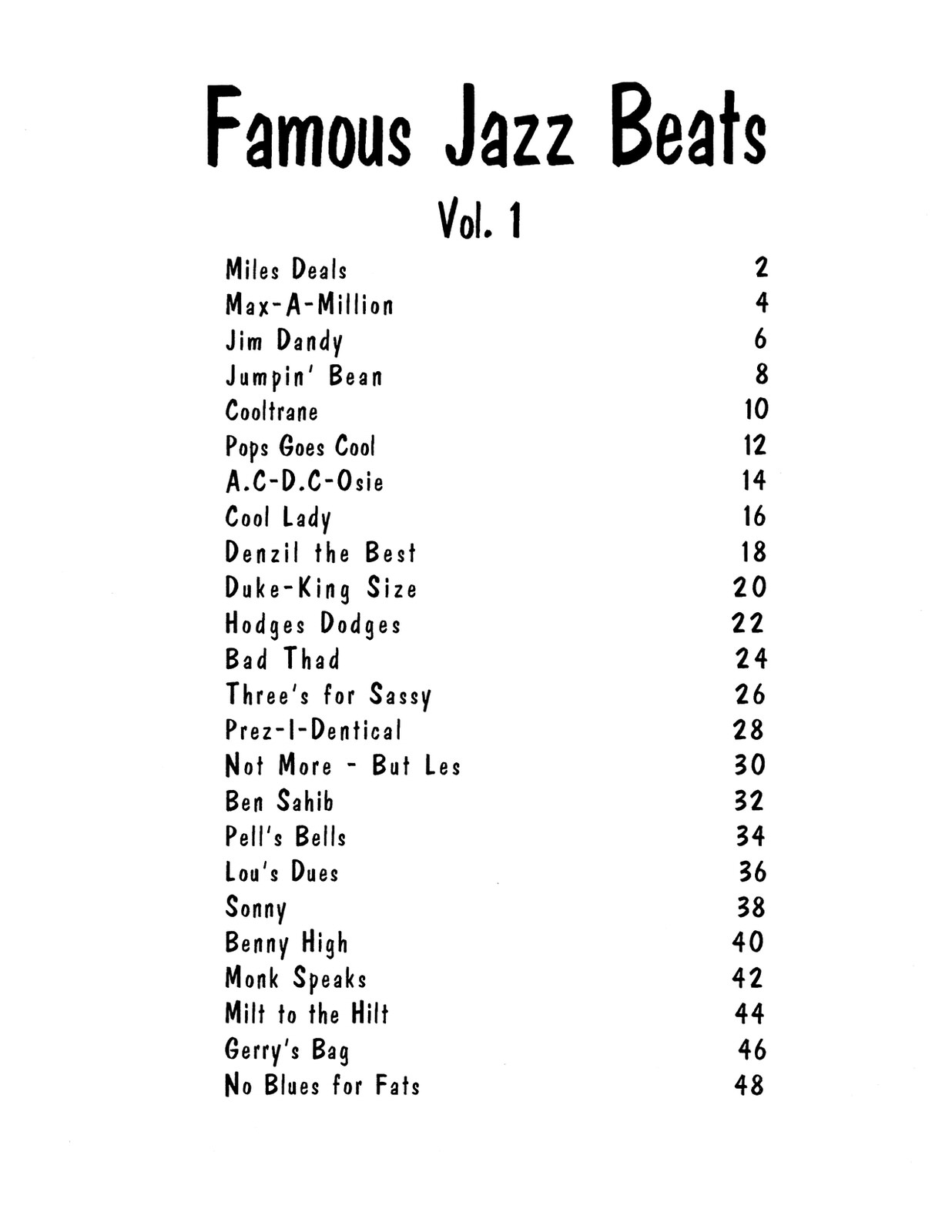 hold koloni trimme Famous Jazz Beats Duets (Treble Clef) – Charles Colin Music